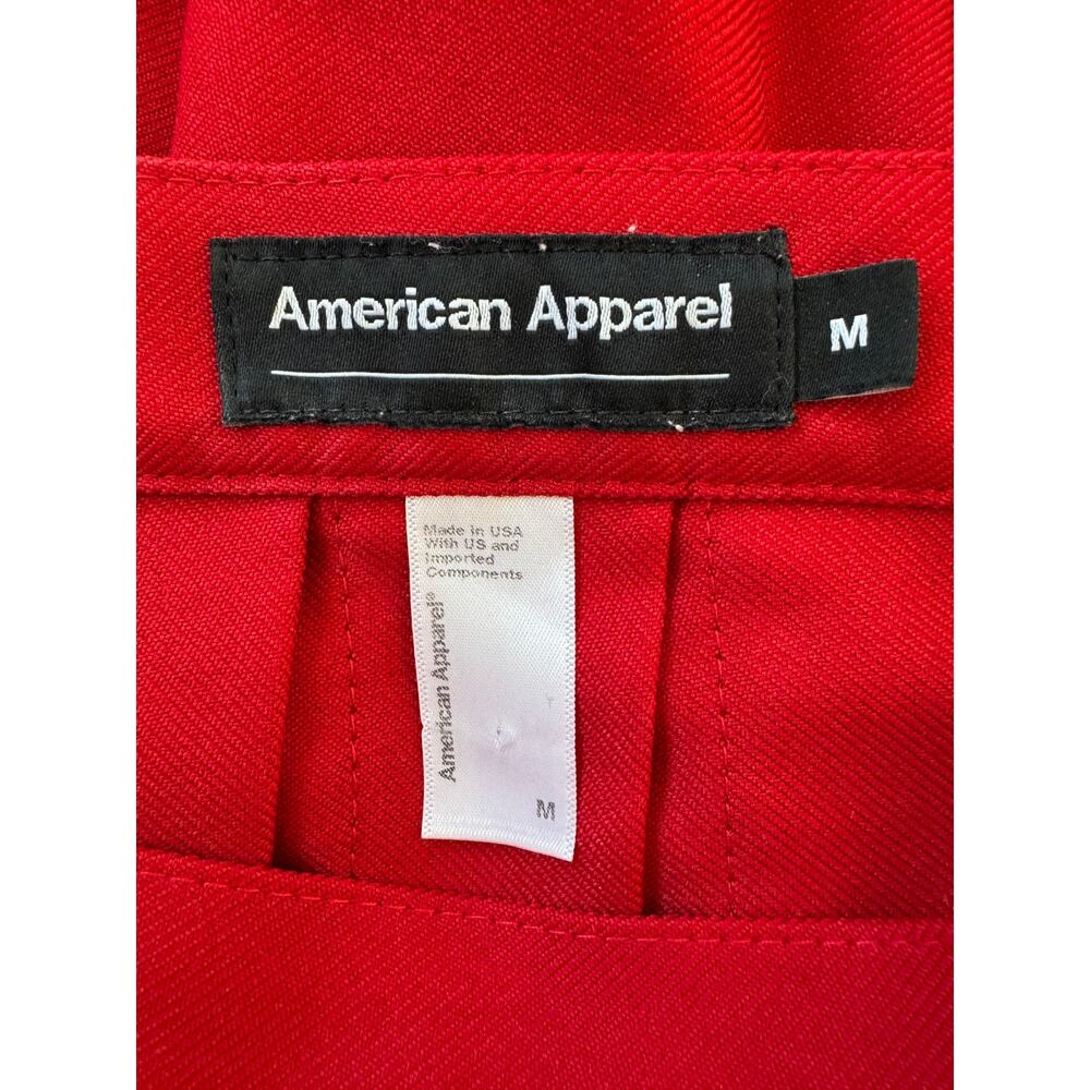 American Apparel Red Pleated Mini Skirt - Picture 7 of 8